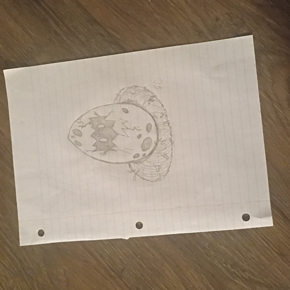 Original Handmade Mystical Egg Sketch Art on Paper - Picture 3 of 4